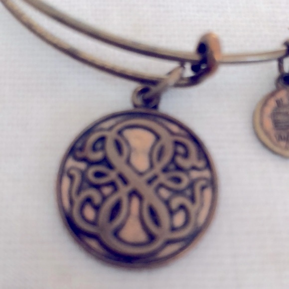 Alex and Ani Path Life Infinity gold charm bracelet adjustable Bangle boho - Picture 6 of 8